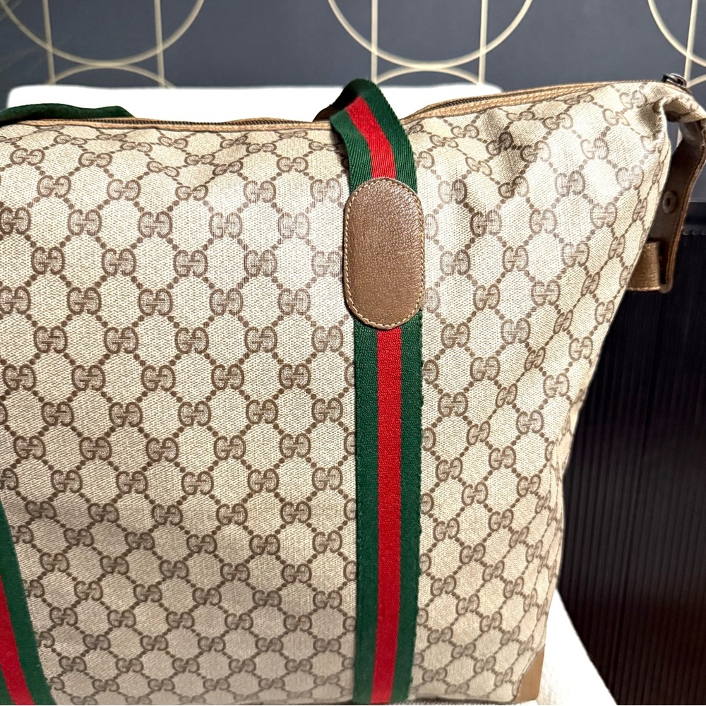 Gucci authentic XL tote bag weekender travel bag brown monogram coated canvas - Picture 5 of 16